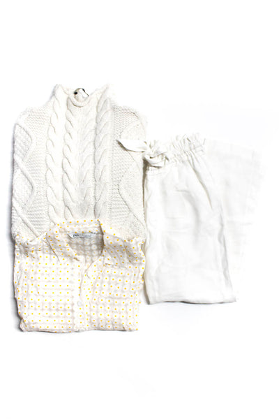 Zara Women's Mock Neck Cable Knit Sweater Dress Cream Size S 8, Lot 3