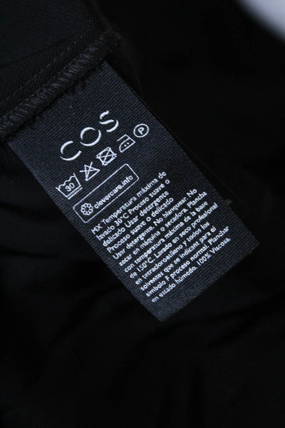 COS Womens Back Buttoned Keyhole 3/4 Sleeve Shift Maxi Dress Black Size 8