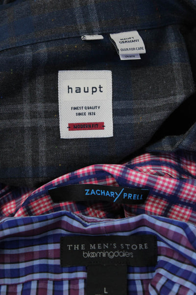 Haupt Zachary/Prell The Mens Store Mens Plaid Shirts Size 41/42 16.5 Large Lot 3
