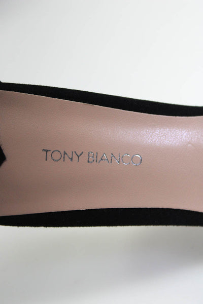 Tony Bianco Womens Black Fringe Ankle Strap High Heels Sandals Shoes Size 7.5
