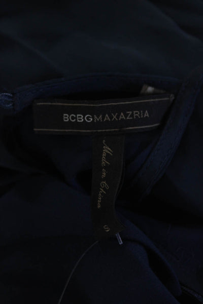 BCBGMaxazria Women's Sleeveless Halter Neck Jumpsuit Blue Size S