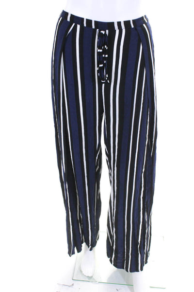 Maeve Anthropology Women's Striped Split Seam Wide Leg Pants Blue Size XS