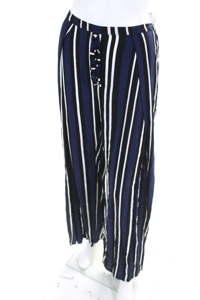 Maeve Anthropology Women's Striped Split Seam Wide Leg Pants Blue Size XS