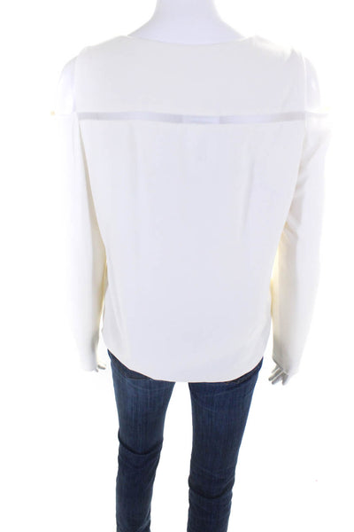 Cooper & Ella Women's Cold Shoulder V-Neck Long Sleeve Blouse White Size M