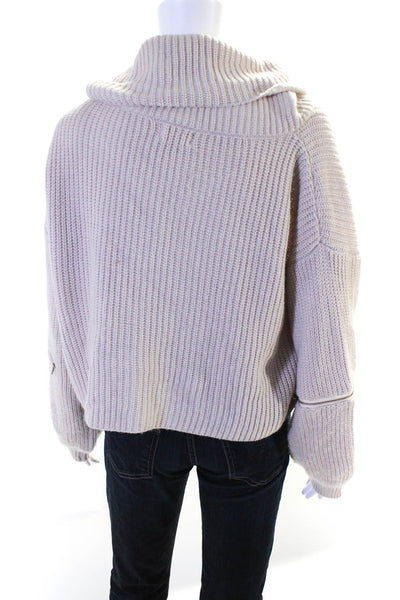Seek The Label Womens Ribbed Textured Long Sleeve Turtleneck Sweater Pink Size M