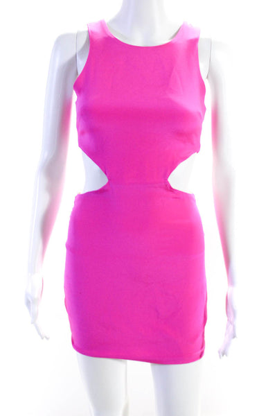 Naven Womens Silk Darted Cut-Out Sleeveless Back Zipped Mini Dress Pink Size XS