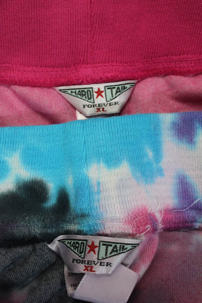 Hard Tail Womens Tie Dye Drawstring Tied Elastic Mini Shorts Pink Size XL Lot 2