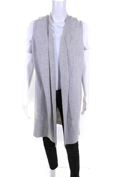 Kokun Womens Sleeveless Open Front Cashmere Cardigan Sweater Black Size Medium