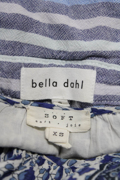 Bella Dahl Soft Joie Womens Sleeveless Blouses Tops Blue White Size S XS Lot 2