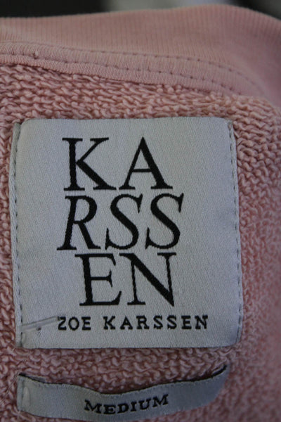 Karssen Zoe Karssen Womens Cotton Graphic Print Pullover Sweatshirt Pink Size M