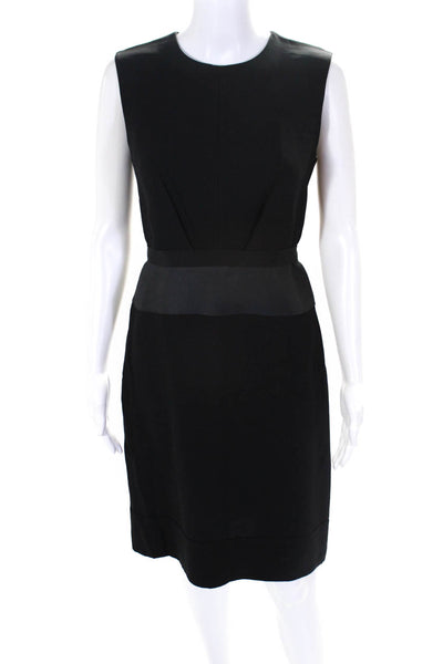 Max Mara Womens Scoop Neck Sleeveless Zip Up Mid-Calf Dress Black Size 2