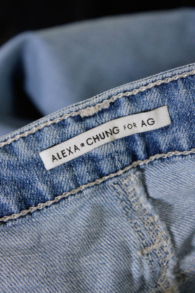 Alexa Chung for AG Womens Distressed High Rise Skinny Jeans Blue Size 26