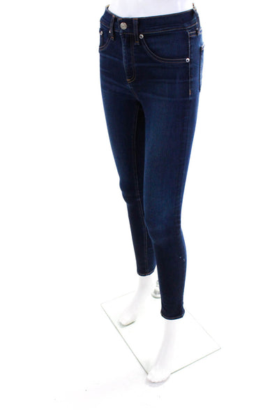 Rag & Bone Womens High Rise Ankle Skinny Jeans Pants Blue Denim Size 25