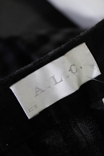 ALC Womens Low Rise Slim Leg Check Dress Pants Gray Cotton Size 2