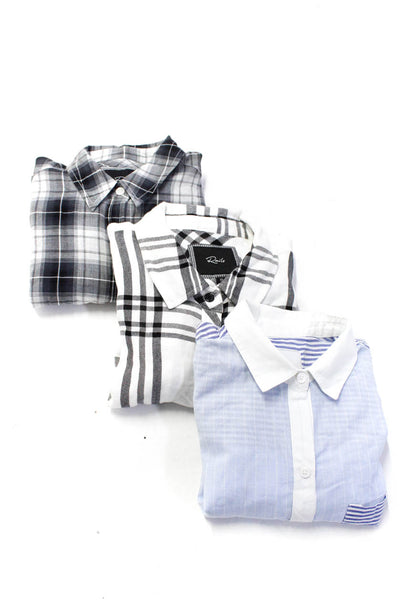 Rails Womens Long Sleeve Stripe Plaid Button Up Shirt Blouse Size XS Lot 3