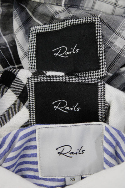 Rails Womens Long Sleeve Stripe Plaid Button Up Shirt Blouse Size XS Lot 3