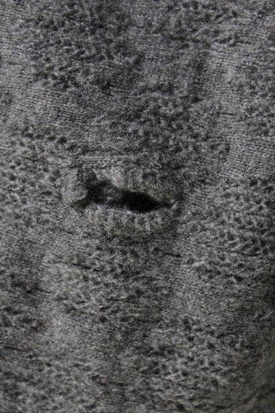 Catherine Malandrino Womens Hooded Wrap Cardigan Sweater Gray Size Small