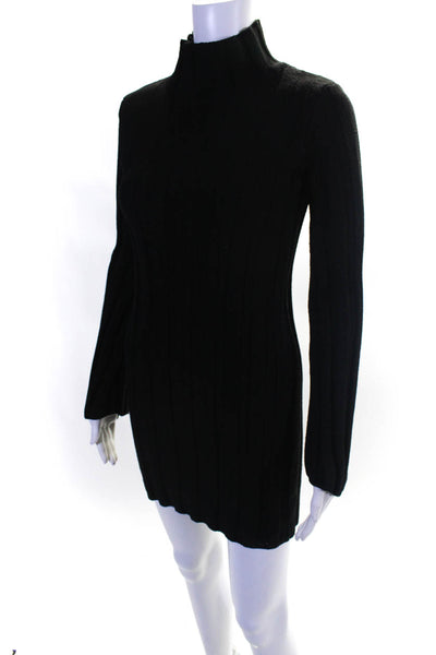 Lovers + Friends Womens Wide Rib Turtleneck Sweater Dress Black Size Extra Small
