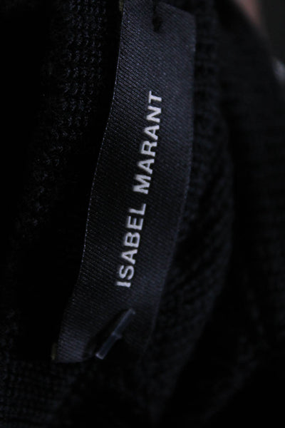 Isabel Marant Womens Wool Cut Out Long Sleeve Mini Sweater Dress Black Size 38 S