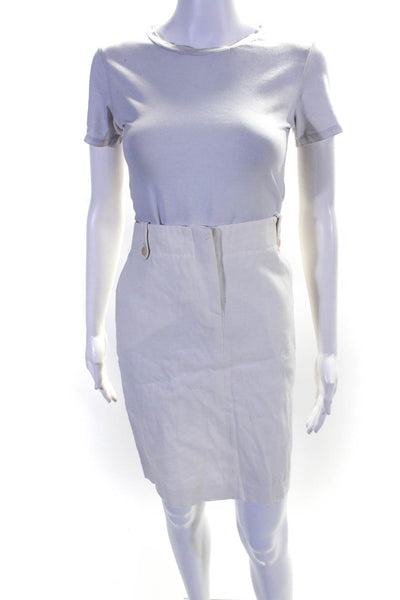 Theory Women's Slit Hem Zip Closure Pockets Mini Dress White Size 12