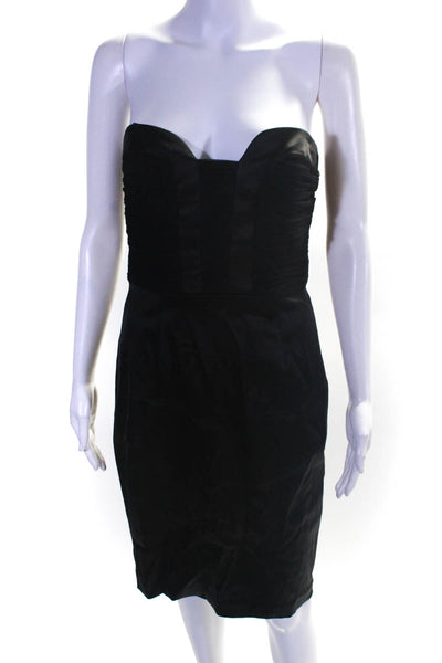 David Meister Women's Strapless Corset A-Line Mini Dress Black Size 4