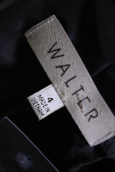 Walter Women's Collar Long Sleeves Two Button Blazer Navy Blue Size 4