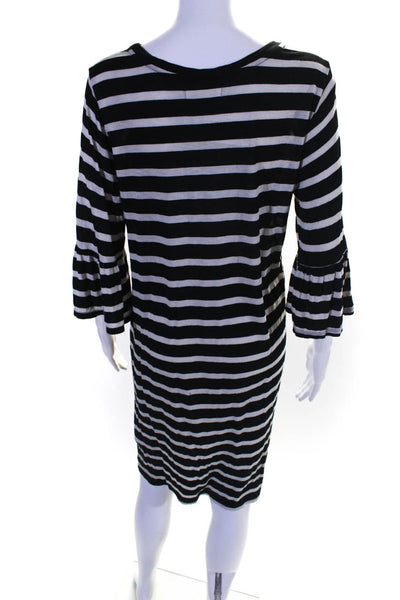 Velvet Women's Round Neck Short Sleeves T-Shirt Midi Dress Stripe Size L