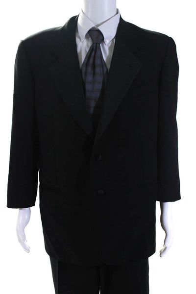 Valentino Men's Wool Two-Button Fully Lined Blazer Jacket Black Size 44