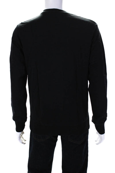 Helmut Lang Men's Long Sleeve Logo Crewneck Jersey Sweatshirt Black Size M