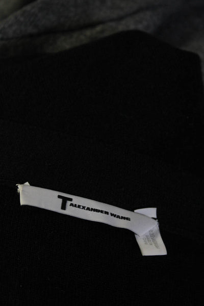 T Alexander Wang Womens Button Front V Neck Knit Cardigan Sweater Black Medium
