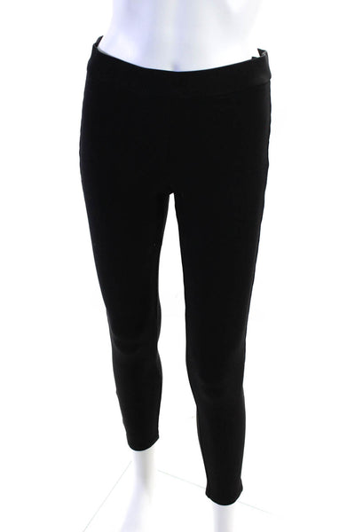 Theory Womens Stretch Mid-Rise Skinny Ankle Leggings Black Size M