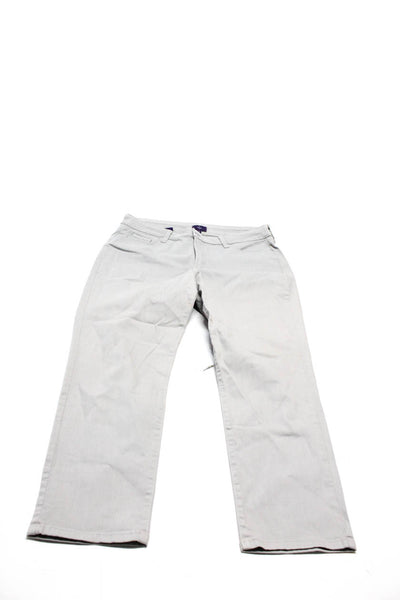 NYDJ Pure Navy Womens Slim Straight Jeans Elastic Waist Pants Size Large 14 Lot2