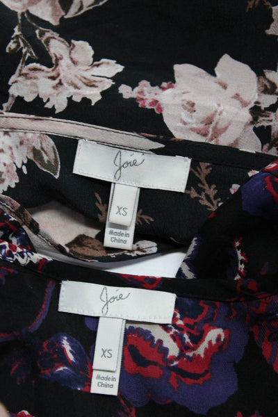 Joie Women's Silk Floral Print Cold Shoulder Blouse Black Size XS, Lot 2