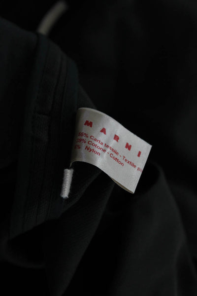 Marni Womens Cotton Textured Side Zip Unlined Short Straight Skirt Green Size 42