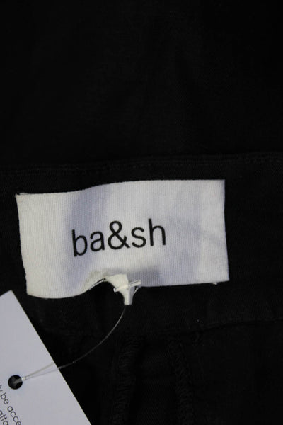 Ba&Sh Womens Pleated Hook + Bar Closure High-Rise Tapered Pants Black Size 2