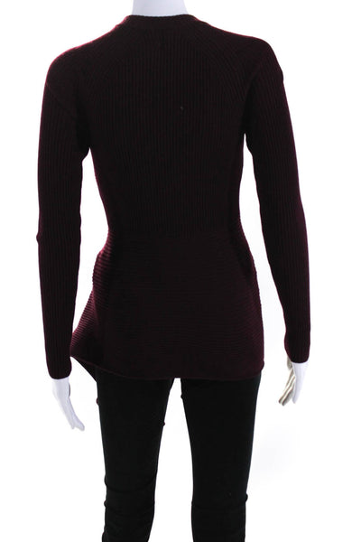 3.1 Phillip Lim Womens Red Tie Waist Ribbed Pullover Size 0 12648273