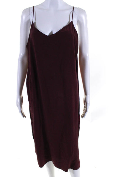 Madewell Womens Red Red Silk Midi Slip Dress Size 10 13204692