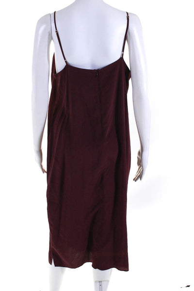 Madewell Womens Red Red Silk Midi Slip Dress Size 10 13204692