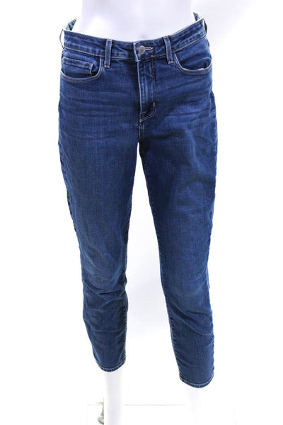 L'Agence Womens Blue Medium Wash High Rise Margot Skinny Leg Jeans Size 28