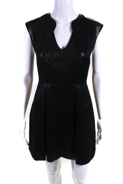 HALSTON Womens Black Black Metallic Adrian Dress Size 0 14185926