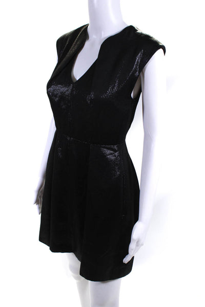 HALSTON Womens Black Black Metallic Adrian Dress Size 0 14185926