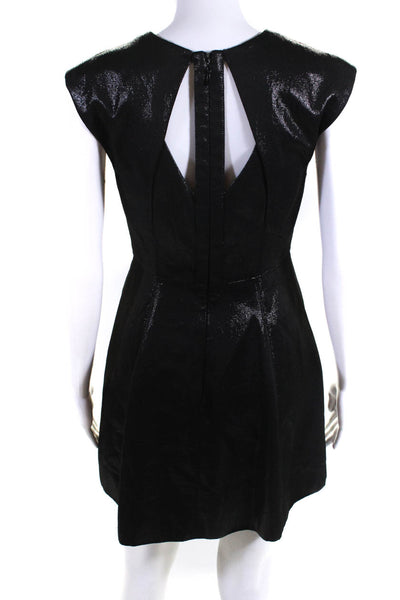 HALSTON Womens Black Black Metallic Adrian Dress Size 0 14185926