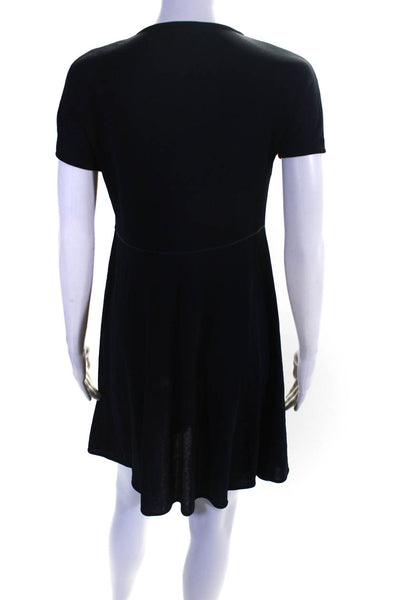 Giorgio Armani Womens Scoop Neck Short Sleeve Knee Length Dress Navy Size M