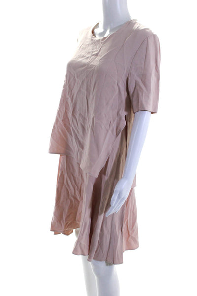 Stella McCartney Womens Short Sleeve Overlay A-Line Dress Blush Pink Size M