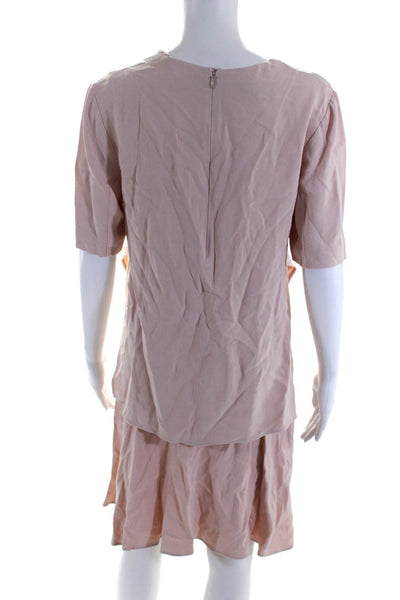 Stella McCartney Womens Short Sleeve Overlay A-Line Dress Blush Pink Size M