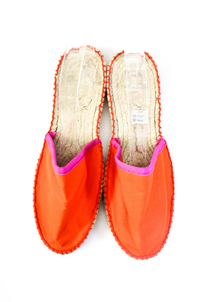 Jerome Gruet Women's Round Toe Slip On Espadrilles Orange Size 9