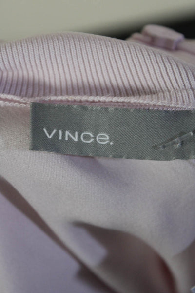 Vince Womens Light Pink Silk High Neck Sleeveless Flowy Blouse Top Size M