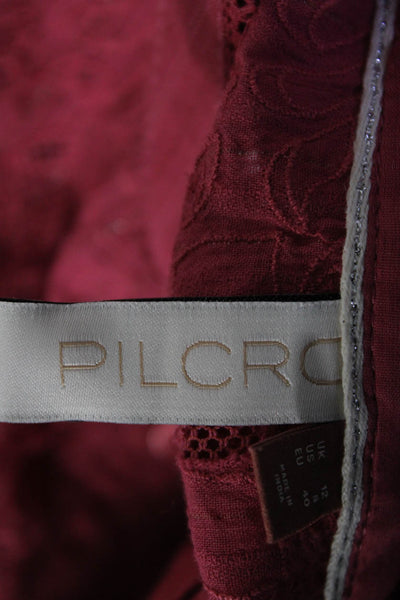 Pilcro and the Letterpress Anthropologie Women's Button Up Shirt Pink Size 8