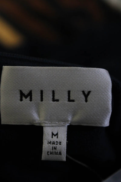 Milly Women's Off Shoulder Knee Length Shift Dress Navy Size M