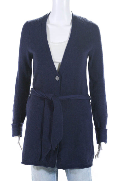 Calypso Saint Barth Womens Cashmere Knit Button Up Sweater Cardigan Blue Size S